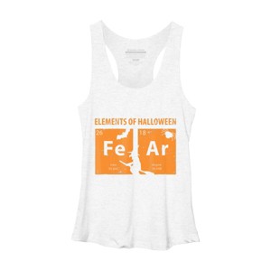 Women's Design By Humans Elements Of Halloween Tee (FeAr) Periodically By Luckyst Racerback Tank Top - 1 of 3