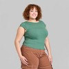 Women's Cap Sleeve Ruched Side Seam T-Shirt - Wild Fable™ - 2 of 3