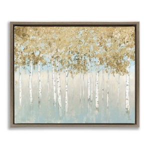 Stupell Industries Abstract Gold Tree Landscape Floating Frame Canvas Art - 1 of 4