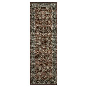 Washable Vintage Floral Living Room Rugs, Distressed Print Non Slip Bedroom Carpet, Retro Accent Large Dining Room Kitchen Rugs for Home Office - 1 of 4
