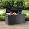 Naysaye Deck Boxes, 2-Piece 75 Gal Outdoor Storage Deck Box, Small Patio Storage Bin for Garden Tools, Black, 46.06"*21.06"*21.65" - 2 of 4