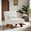 Art Leon Fabric Upholstered Accent Slipper Chair with Removable Pillow and Wood Legs - 4 of 4