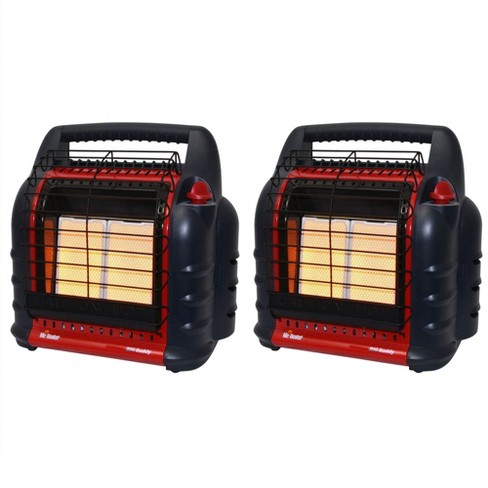 Mr. Heater Big Buddy 4,000 To 18,000 Btu 3 Setting Indoor Outdoor Portable  Lp Gas Heater Unit With Dual Tank Connection, Black/red (2 Pack) : Target