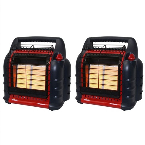 Mr. Heater Big Buddy 4,000 to 18,000 BTU 3 Setting Indoor Outdoor Portable LP Gas Heater Unit with Dual Tank Connection, Black/Red (2 Pack) - image 1 of 4