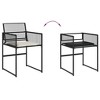 vidaXL Patio Dining Set with Cushions Outdoor Table and Chair Black Poly Rattan - 4 of 4