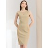 INSPIRE CHIC Women's V Neck Office Sleeveless Bodycon Midi Pencil Dress - 2 of 4