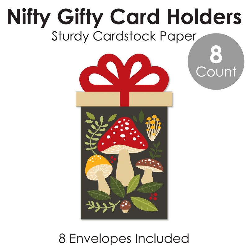 Big Dot of Happiness Wild Mushrooms - Red Toadstool Party Money and Gift Card Sleeves - Nifty Gifty Card Holders - Set of 8, 5 of 9