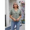 Clearlove Womens Summer Tops Waffle Front Knit Button Down Shirts Short Sleeve Casual Shacket Jacket Dressy Blouses - 3 of 4