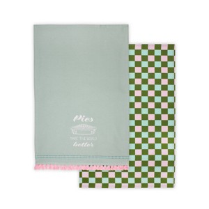 2pk Pie Printed and Check woven Dish Towel - Bullseye's Playground™ - 1 of 3