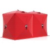 Pop-Up Ice Fishing Tent for 6-8,60s Quick Setup,Triple-Layer Insulation & 210D Oxford Fabric,Windproof Hub Shelter with Anchors, Ropes & Carry Bag - 2 of 4