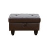DOMETOUR Elegant Semi PU Leather Ottoman Storage for Living Room, Bedroom or Office Brown - 2 of 4