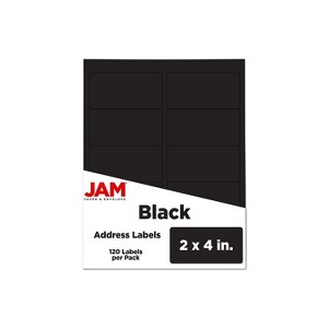 JAM Paper Laser/Inkjet Shipping Labels 2" x 4" Black 10 Labels/Sheet 12 Sheets/Pack 120 Labels/Pack - 1 of 4