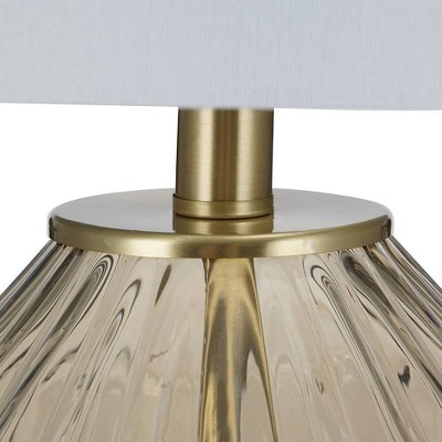 23.5" Glass Table Lamp Champagne (Includes LED Light Bulb) - Cresswell Lighting