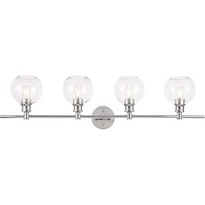 Elegant Lighting Collier 4 light Chrome and Clear glass Wall sconce