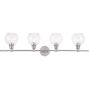 Elegant Lighting Collier 4 light Chrome and Clear glass Wall sconce - 1 of 4