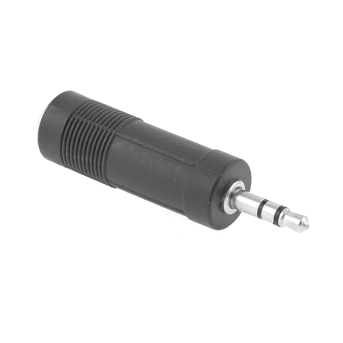 Unique Bargains Metal Plastic Black Silver Tone Audio Plug 6mm 1 Pc - thumbnail 2