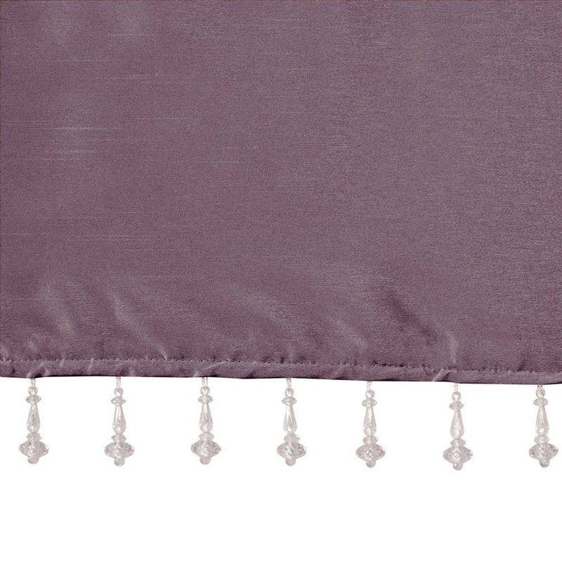 26"x50" Lillian Faux Silk Twisted Tab Valance with Beads, 6 of 8