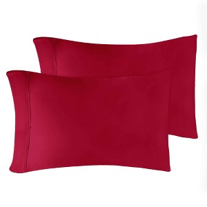 Premium Cotton 300 Thread Count Solid Pillowcase Set of 2 by Blue Nile Mills - 1 of 3
