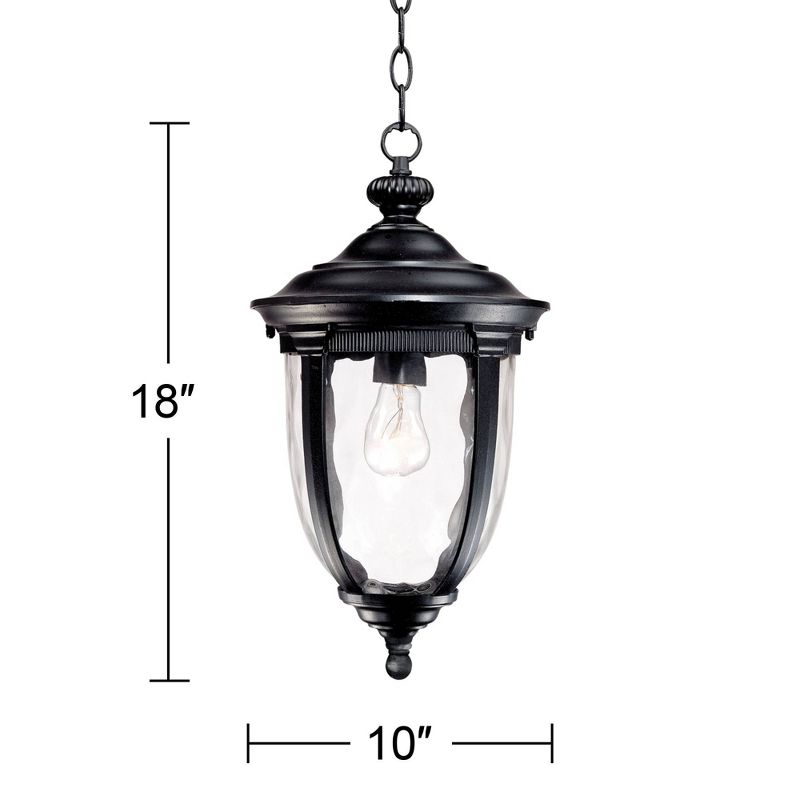 John Timberland Bellagio Vintage Outdoor Hanging Light Texturized Black 18" Clear Hammered Glass for Post Exterior Barn Deck House Porch Yard Patio, 4 of 10