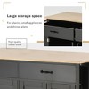 Sapphtopaz Modern Kitchen Island with Wood Top and 4-Door Cabinet Rolling Cart with Spice Rack and Drawers Coffee Cart for Kitchen, Dining Room - 4 of 4