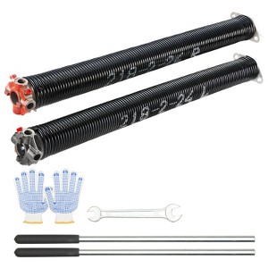 VEVOR Garage Door Torsion Springs, Pair of 0.218 x 2 x 24inch, Garage Door Springs with Non-Slip Winding Bars, 16000 Cycles, Black - 1 of 4