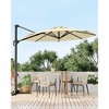 10FT Outdoor Cantilever Umbrella Patio Umbrella Market Sun Shade Windproof Offset Umbrella with 360-Degree Rotation for Garden Pool - 2 of 4