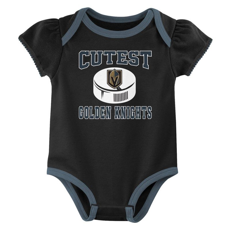 NHL Vegas Golden Knights Infant Girls&#39; 3pk Bodysuit, 4 of 5