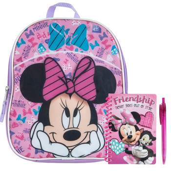 Disney Minnie Mouse Mini Backpack Set for Girls & Toddlers with Journal Notebook and Pen - 12 Inch, Purple …