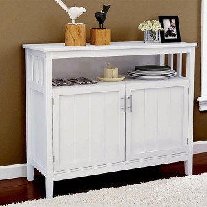39.9" Kitchen Storage Sideboard Buffet Cabinet, Modern MDF Cabinet with 2 Doors & Adjustable Shelf, Freestanding Cupboard for Dining Room - 1 of 4