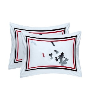 Egyptian Linens Florence Embroidered 100% Cotton 3-Piece Duvet Cover Set - 1 of 4