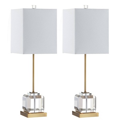 Set of 2 Zayne Table Lamps (Includes LED Light Bulb) Clear/Brass/Gold - Safavieh