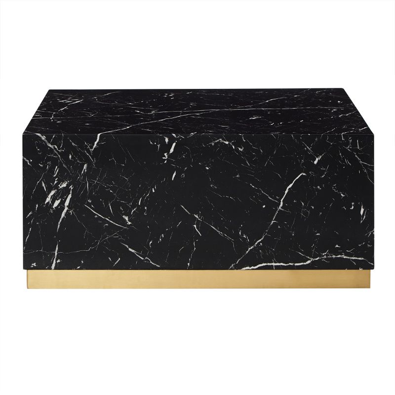 Devoe Faux Marble Square Coffee Table with Casters - Inspire Q, 5 of 8