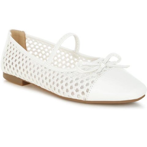 Обувь London Rag Womens Omela Woven Bow Detail Ballerinas 8