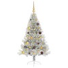 vidaXL Artificial Pre-lit Christmas Tree Silver 59.1" PET - 3 of 4