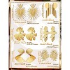 6 Pair Gold Statement Earrings Set, Large Geometric Woven Leaf Dangle Earrings for Women - 3 of 4