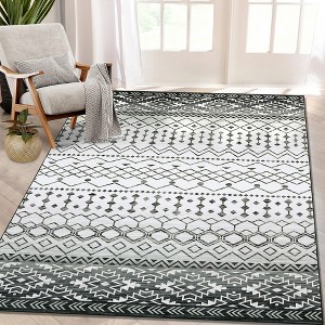 Machine Washable Moroccan Geometric Area Rug, 5' x 7' Gray - 1 of 4