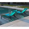 PURPLE LEAF Patio Chaise Lounge Set of 3 Outdoor Lounge Chair Beach Pool Sunbathing Lawn Lounger Recliner Chiar, Side Table Included - 2 of 4
