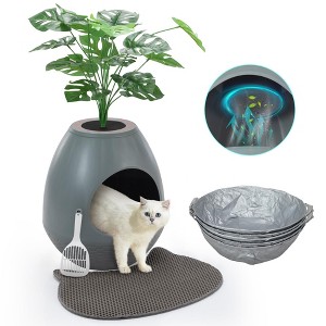 Sandinrayli Hidden Litter Box Plant Cat Litter Box with 5PCS Litter Box Liners - 1 of 4