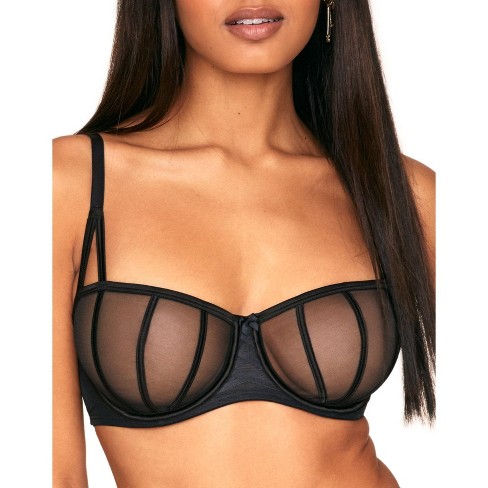 Adore Me Women's Bianca Balconette Bra 32D / Jet Black.