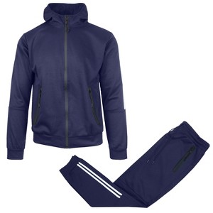 Galaxy by Harvic  Men's Tech Fleece Hoodie and Jogger 2 Piece Set - 1 of 4