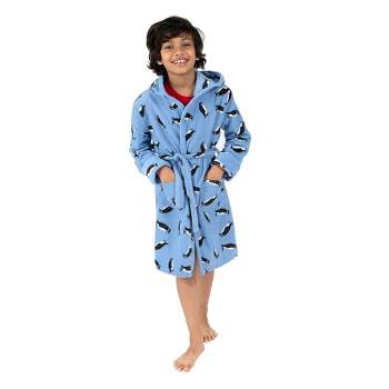 Leveret Kids Fleece Hooded Robe Penguin 12 Year