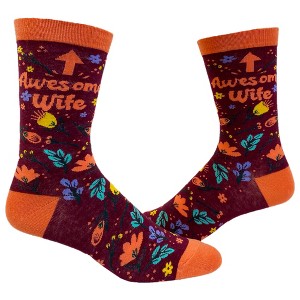 Crazy Dog T-Shirts Women's Awesome Wife Socks Cute Funny Relationsip Wedding Marrinage Novelty Footwear - 1 of 4
