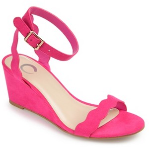 Journee Collection Womens Loucia Buckle Ankle Strap Wedge Sandals - 1 of 4