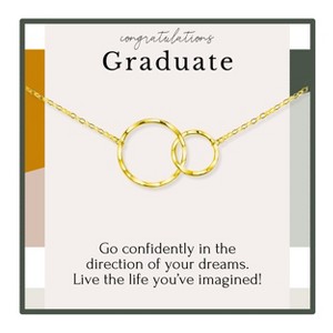 HOPE LOVE SHINE Graduation gift for her – 2 Ring Necklace High School College Graduate Congratulations Jewelry - 1 of 4