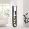 Column Shelf Floor Lamp with Linen Shade - Lalia Home - 3 of 4