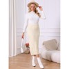 INSPIRE CHIC Women's Ribbed Elastic High Waist Stretchy Pencil Casual Sweater Midi Skirt - 3 of 4