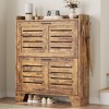 Jojoka Slim Entryway Shoe Cabinet – 2 Flip-Drawer Organizer with Adjustable Shelves & Hooks, Farmhouse Style - 3 of 4