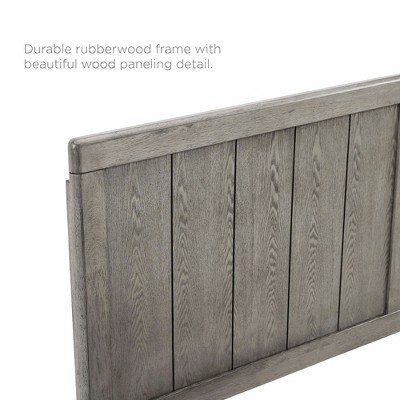 Gray Full Size Rubberwood and MDF Veneer Headboard