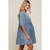 PinkBlush Blue Faded Denim Chambray Maternity Mini Dress - 3 of 4