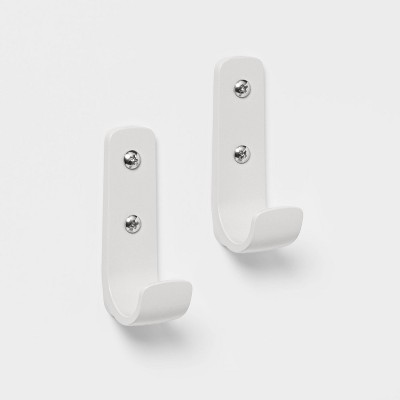 2pk Plastic Wall Decorative Hooks White - Room Essentials™